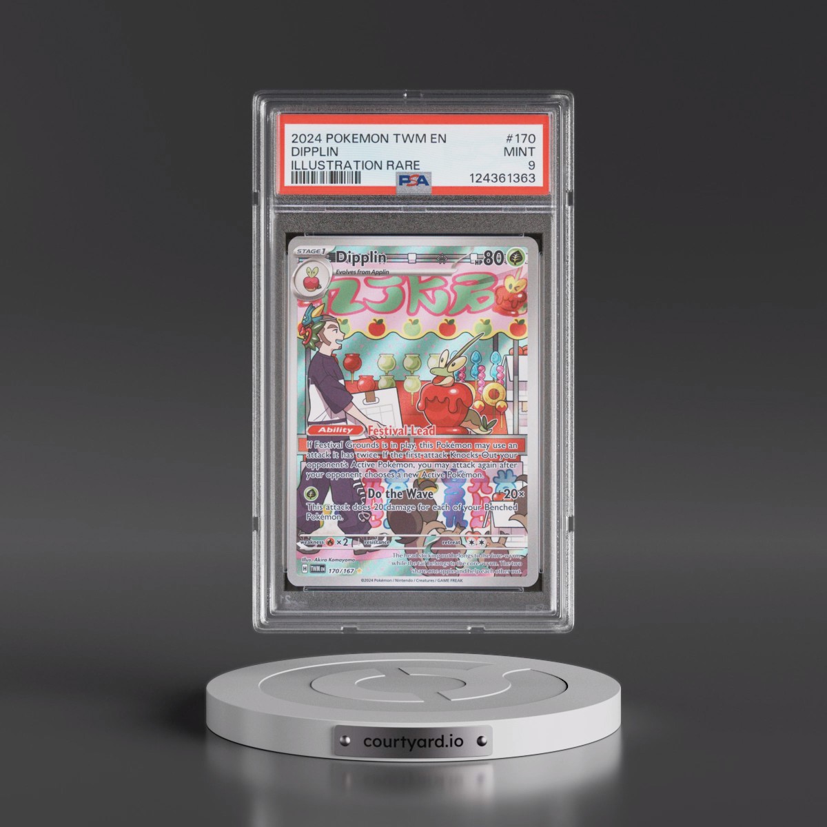 2024 Pokémon Twm EN-Twilight Masquerade #170 Dipplin - Illustration Rare (PSA 9 MINT)
