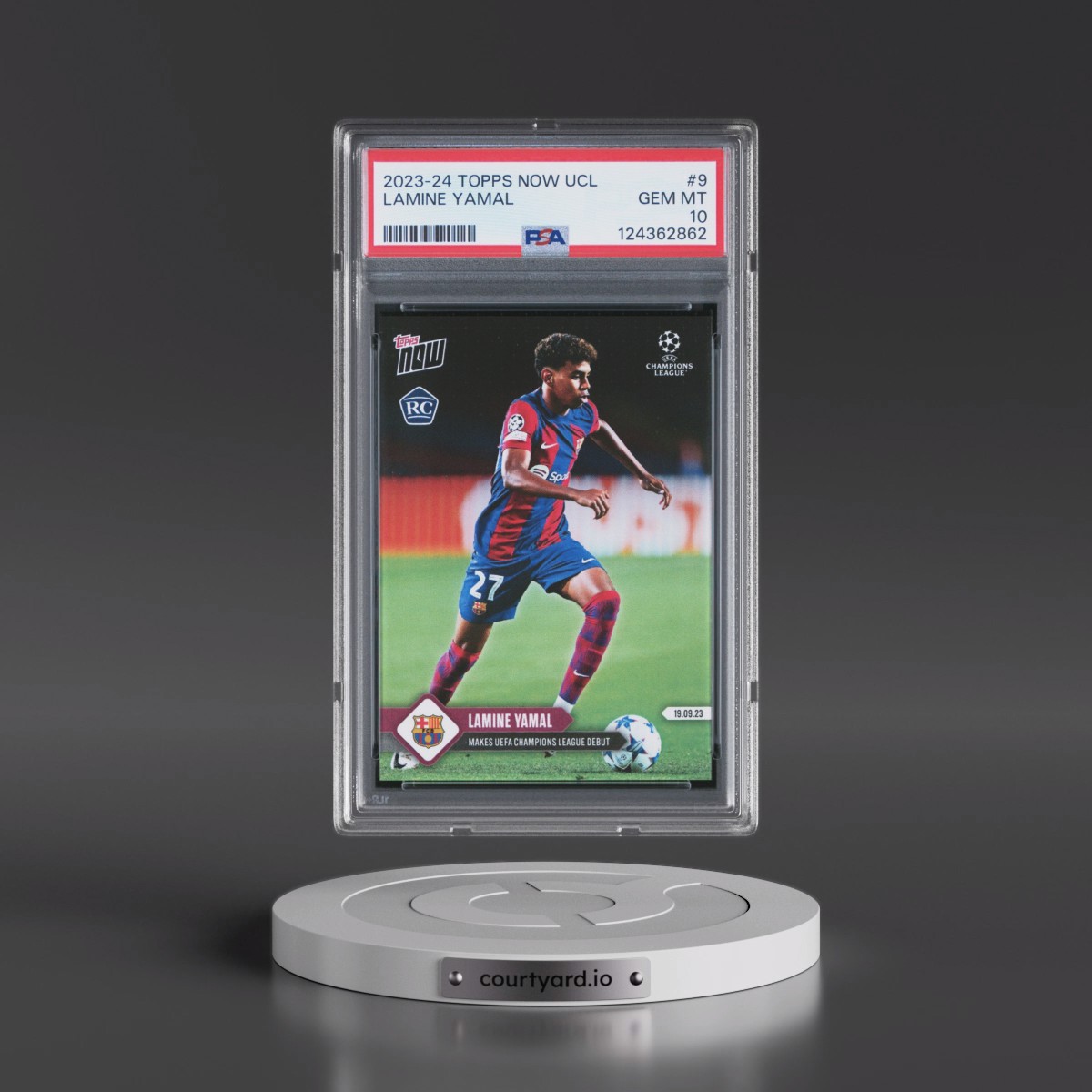 2023 Topps Now UEFA Champions League #9 Lamine Yamal (PSA 10 GEM MINT)