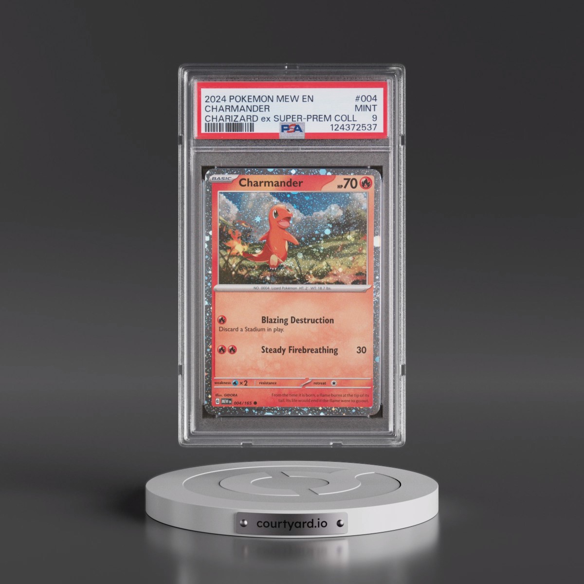 2024 Pokémon Mew EN-151 #004 Charmander - Charizard EX Super-Premium Collection (PSA 9 MINT)