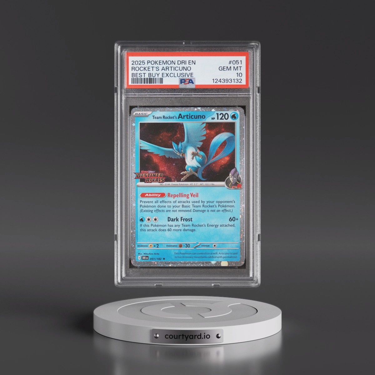 2025 Pokémon Dri EN-Destined Rivals #051 Team Rocket's Articuno - Best Buy Exclusive (PSA 10 GEM MINT)