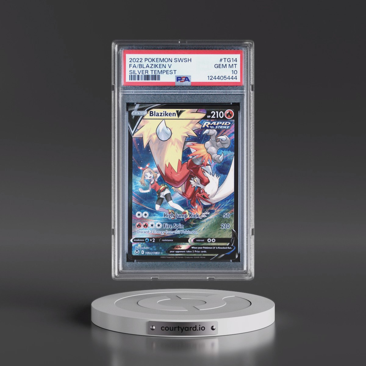 2022 Pokémon Sword & Shield Silver Tempest #TG14 Blaziken V - Holo Full Art (PSA 10 GEM MINT)