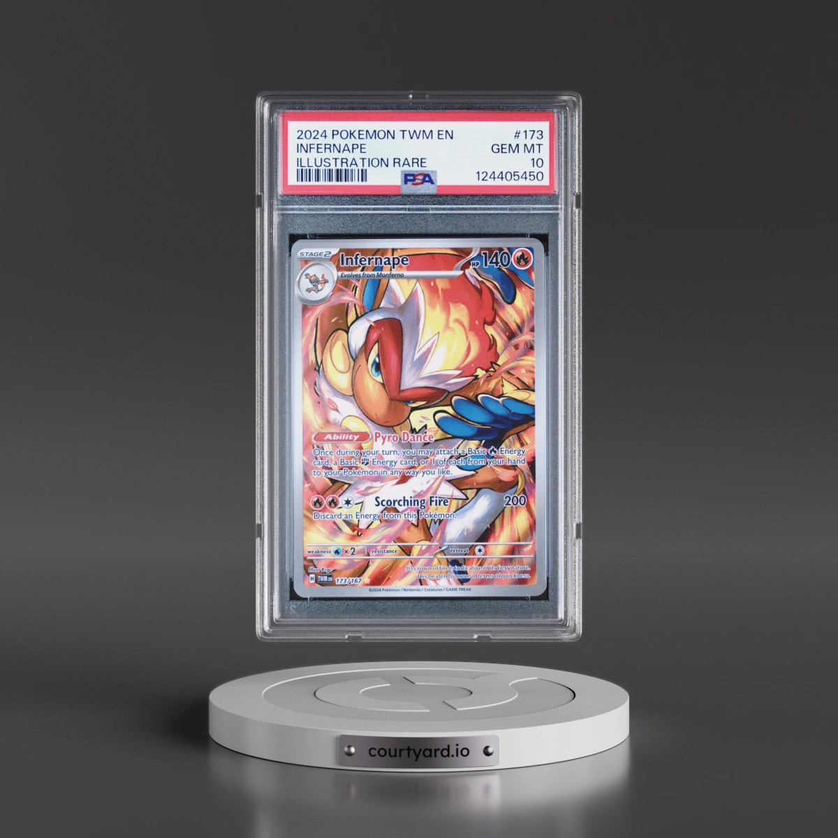 2024 Pokémon Twm EN-Twilight Masquerade #173 Infernape - Illustration Rare (PSA 10 GEM MINT)