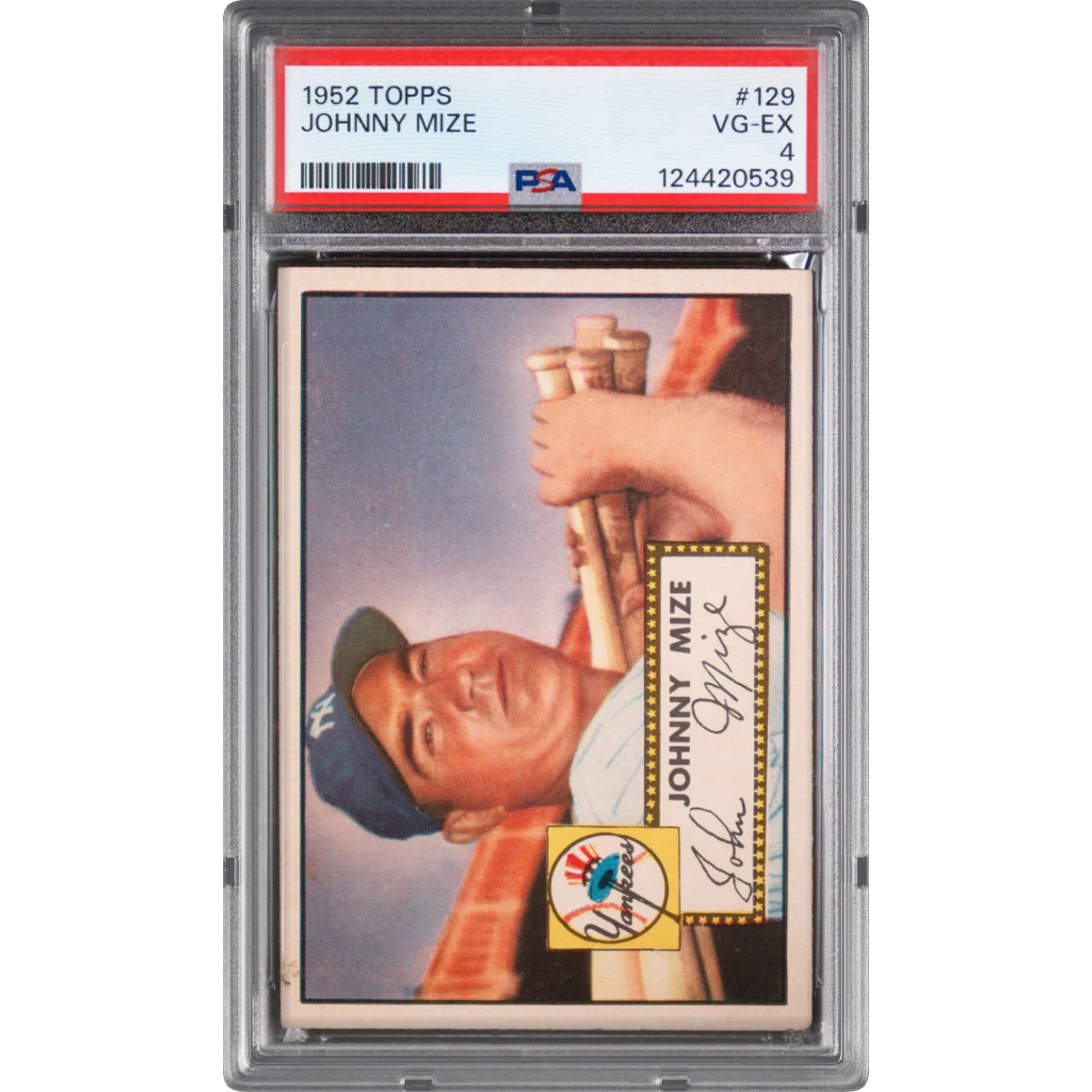 1952 Topps #129 Johnny Mize (PSA 4 VG-EX)