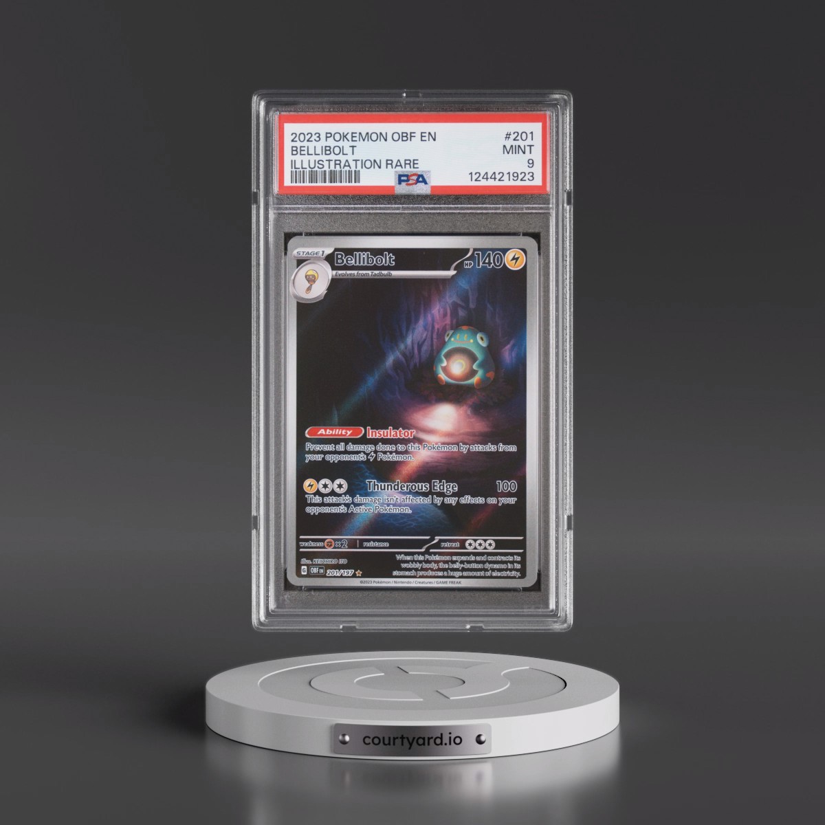 2023 Pokémon Obf EN-Obsidian Flames #201 Bellibolt - Illustration Rare (PSA 9 MINT)