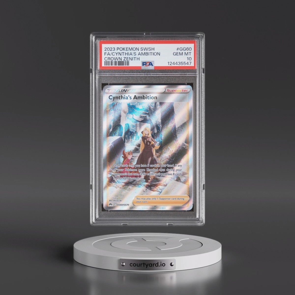 2023 Pokémon Sword and Shield Crown Zenith #GG60 Cynthia's Ambition - Full Art (PSA 10 GEM MINT)