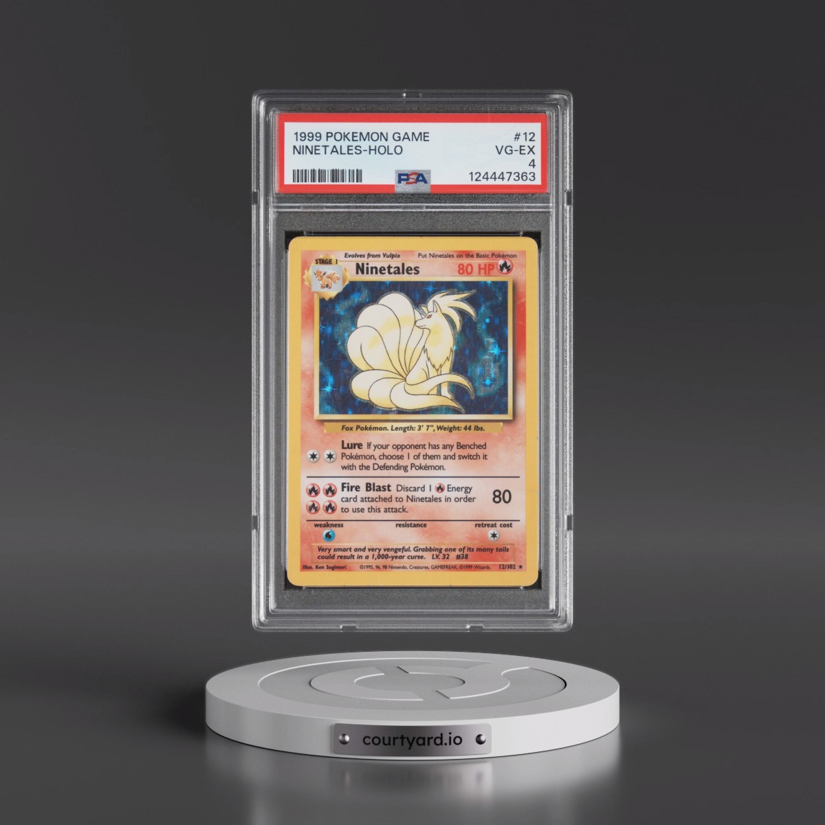 1999 Pokémon Game #12 Ninetales - Holo (PSA 4 VG-EX)