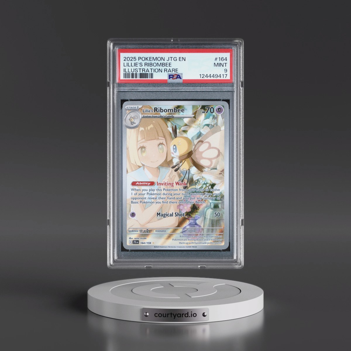 2025 Pokémon Jtg EN-Journey Together #164 Lillie's Ribombee - Illustration Rare (PSA 9 MINT)