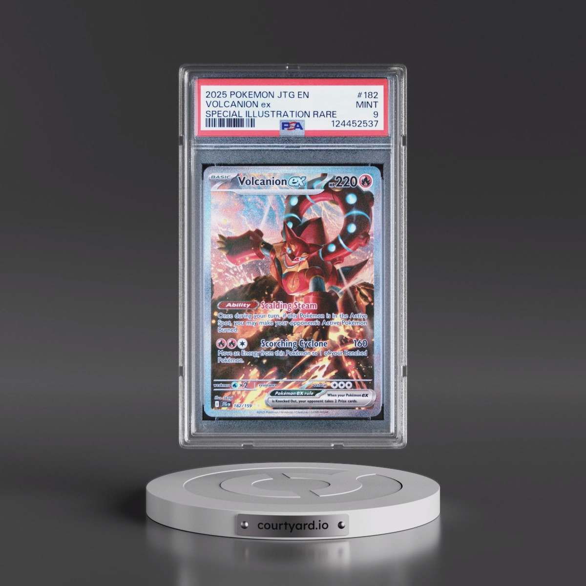 2025 Pokémon Jtg EN-Journey Together #182 Volcanion EX - Holo Special Illustration Rare (PSA 9 MINT)