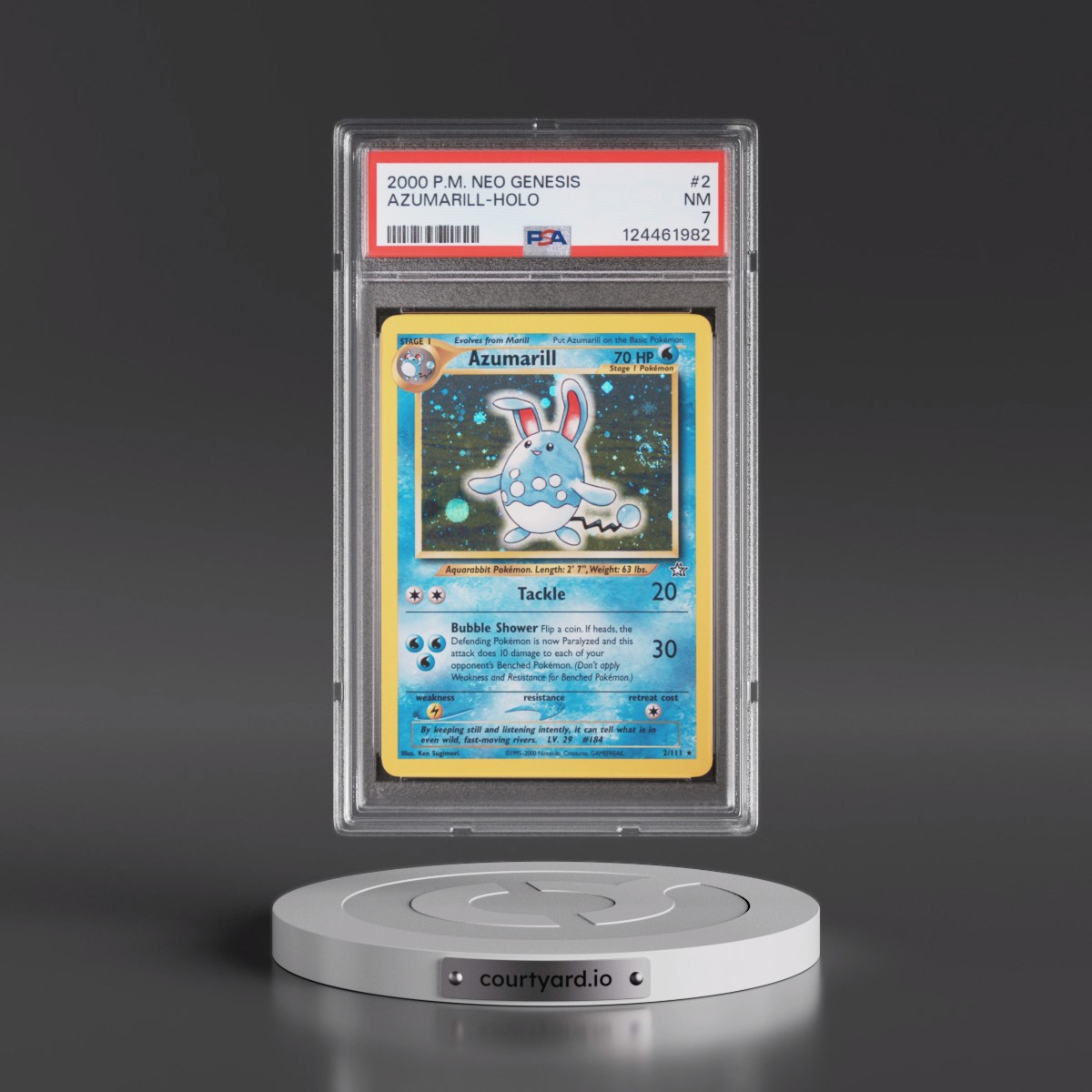 2000 Pokémon Neo Genesis #2 Azumarill - Holo (PSA 7 NM)