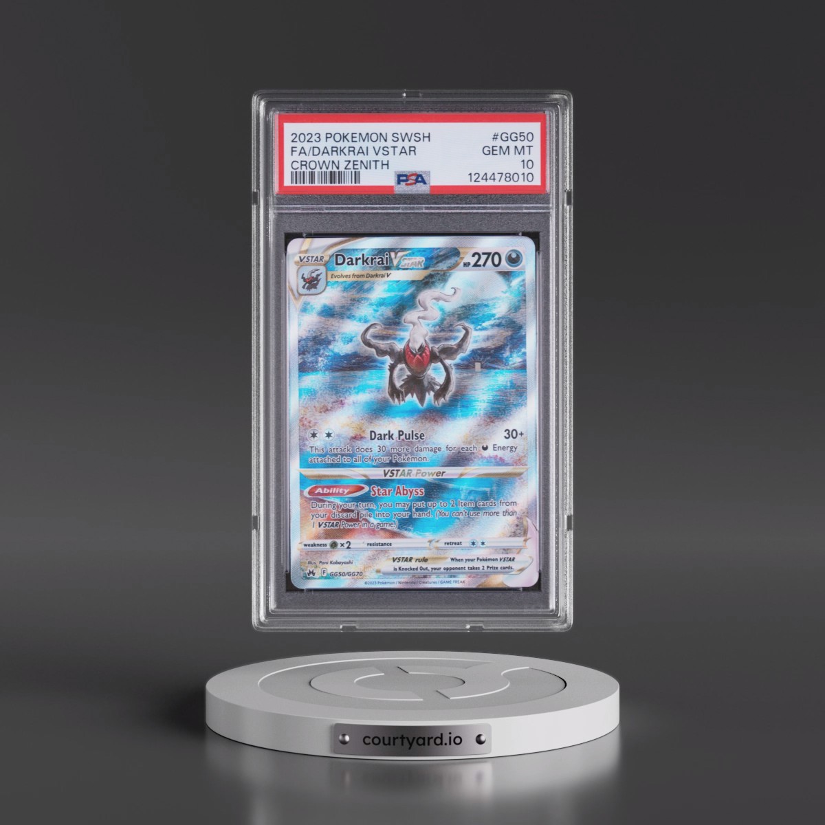 2023 Pokémon Sword and Shield Crown Zenith #GG50 Darkrai Vstar - Full Art (PSA 10 GEM MINT)