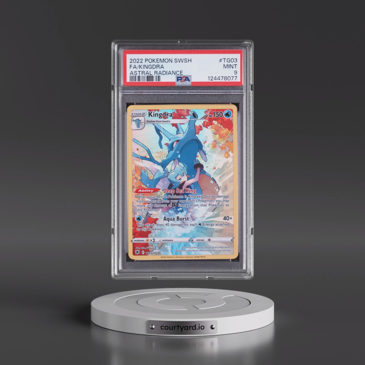 2022 Pokémon Sword & Shield Astral Radiance #TG03 Kingdra - Full Art (PSA 9 MINT)
