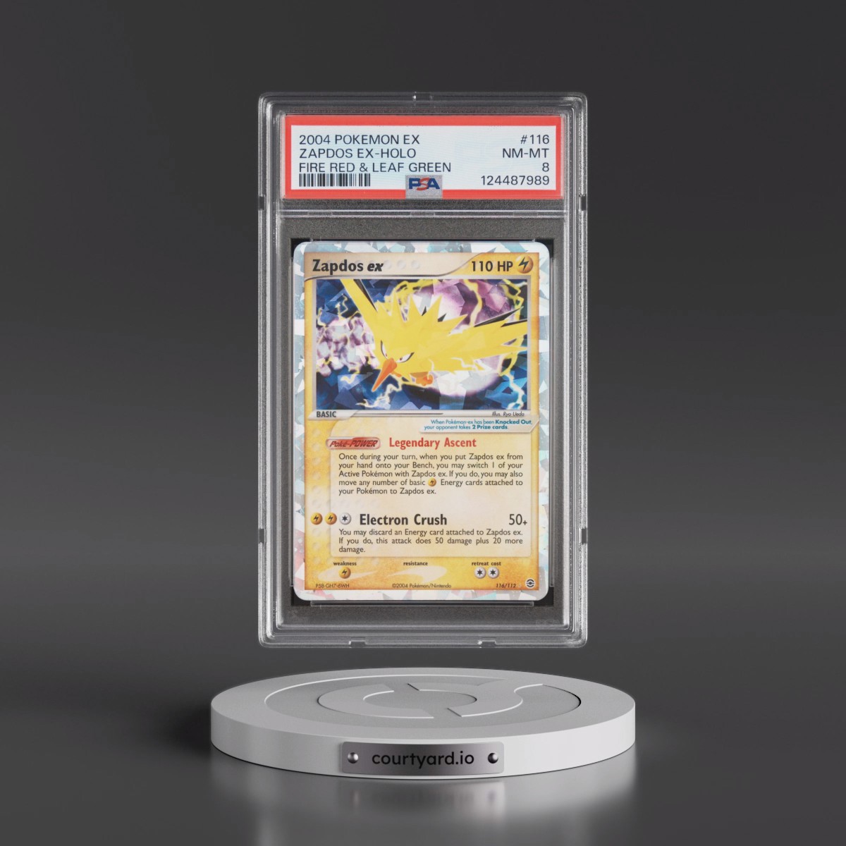 2004 Pokémon EX Fire Red & Leaf Green #116 Zapdos EX - Holo Holo (PSA 8 NM-MT)