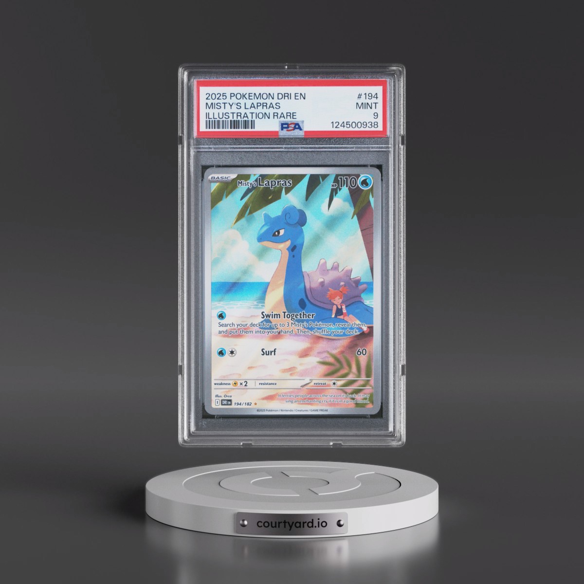 2025 Pokémon Dri EN-Destined Rivals #194 Misty's Lapras - Illustration Rare (PSA 9 MINT)
