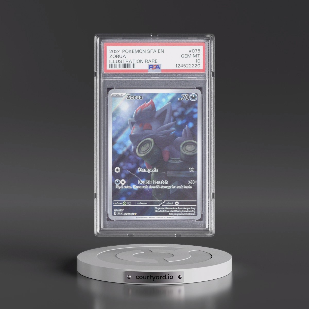2024 Pokémon Sfa EN-Shrouded Fable #075 Zorua - Illustration Rare (PSA 10 GEM MINT)