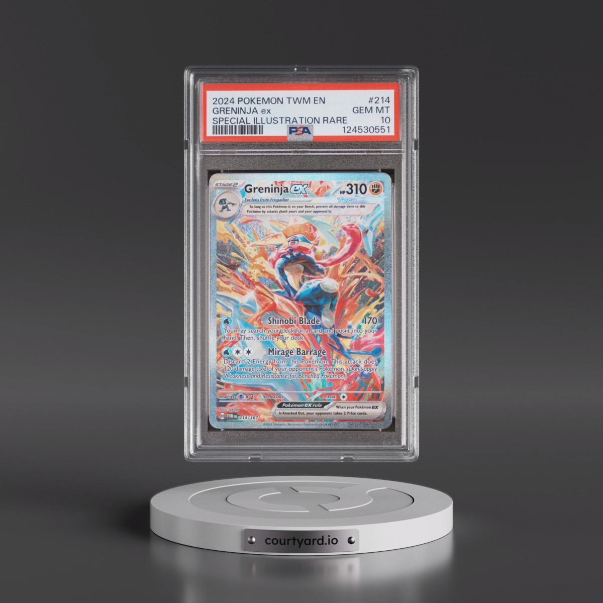 2024 Pokémon Twm EN-Twilight Masquerade #214 Greninja EX - Holo Special Illustration Rare (PSA 10 GEM MINT)