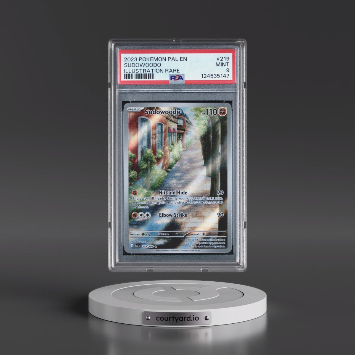 2023 Pokémon Pal EN-Paldea Evolved #219 Sudowoodo - Illustration Rare (PSA 9 MINT)