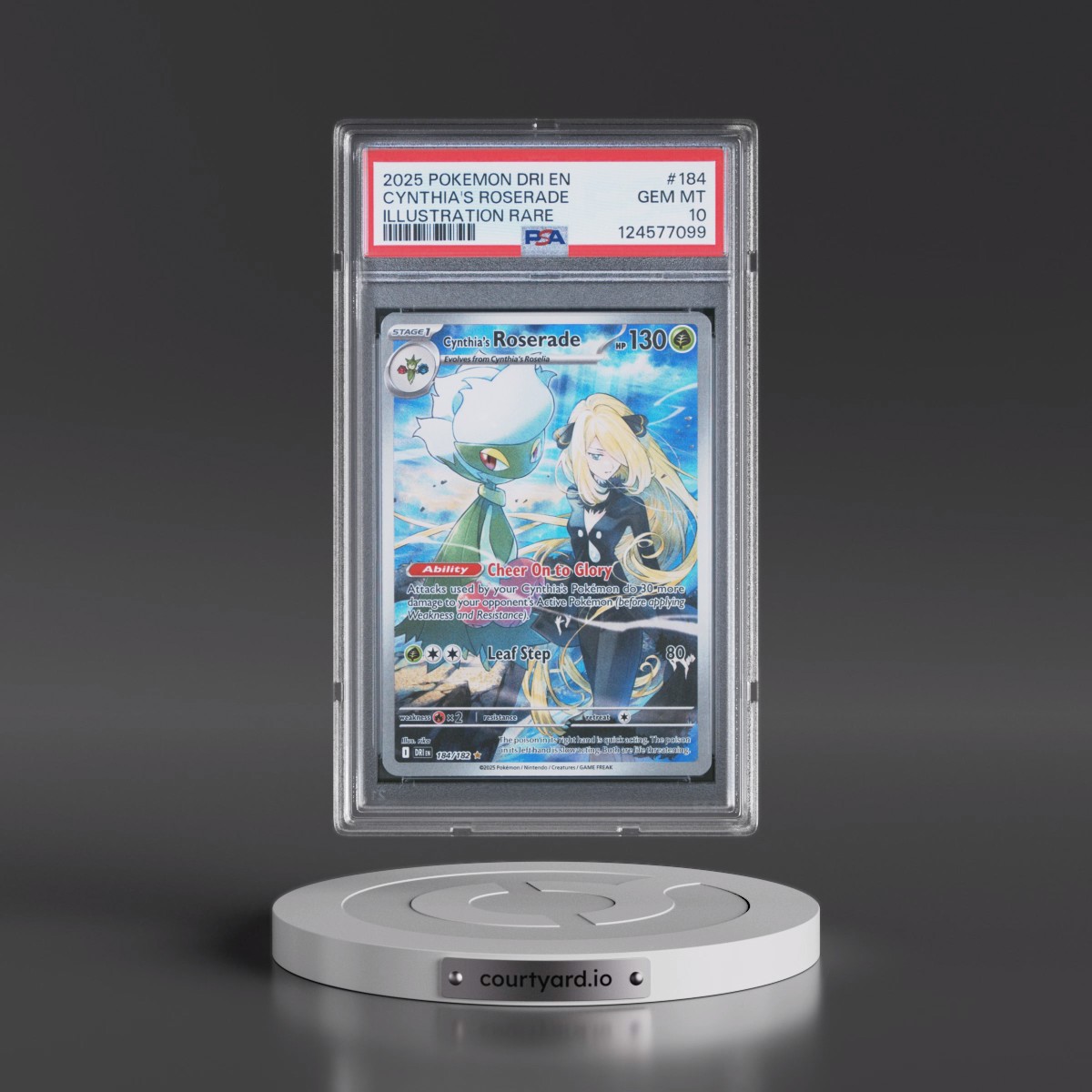 2025 Pokémon Dri EN-Destined Rivals #184 Cynthia's Roserade - Illustration Rare (PSA 10 GEM MINT)