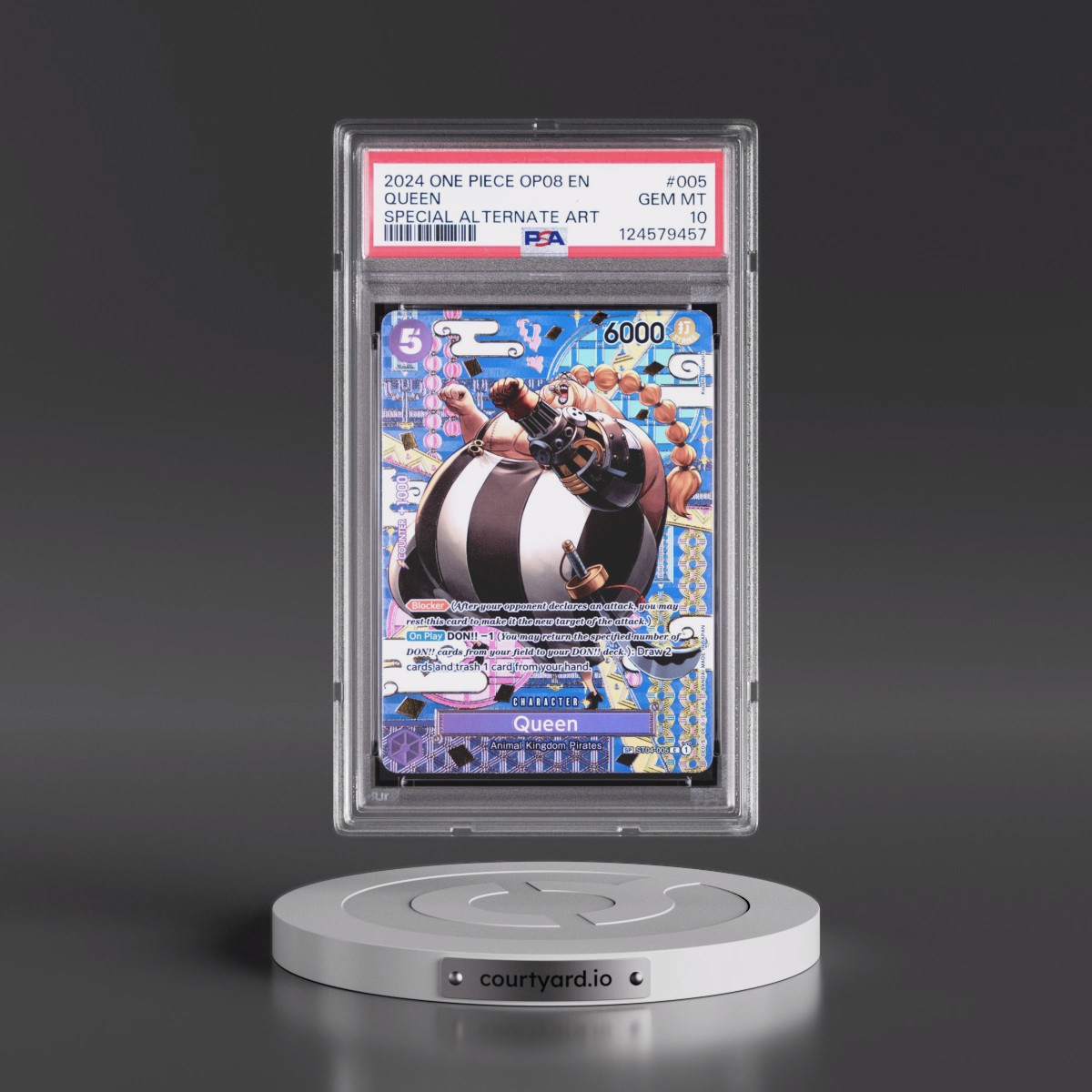 2024 One Piece OP08-Two Legends #005 Queen - Special Alternate Art (PSA 10 GEM MINT)