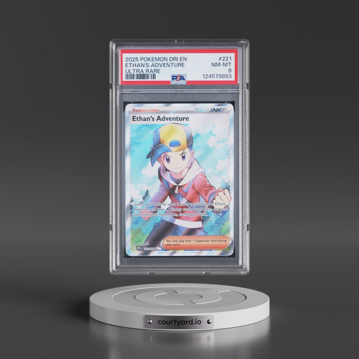 2025 Pokémon Dri EN-Destined Rivals #221 Ethan's Adventure - Ultra Rare (PSA 8 NM-MT)