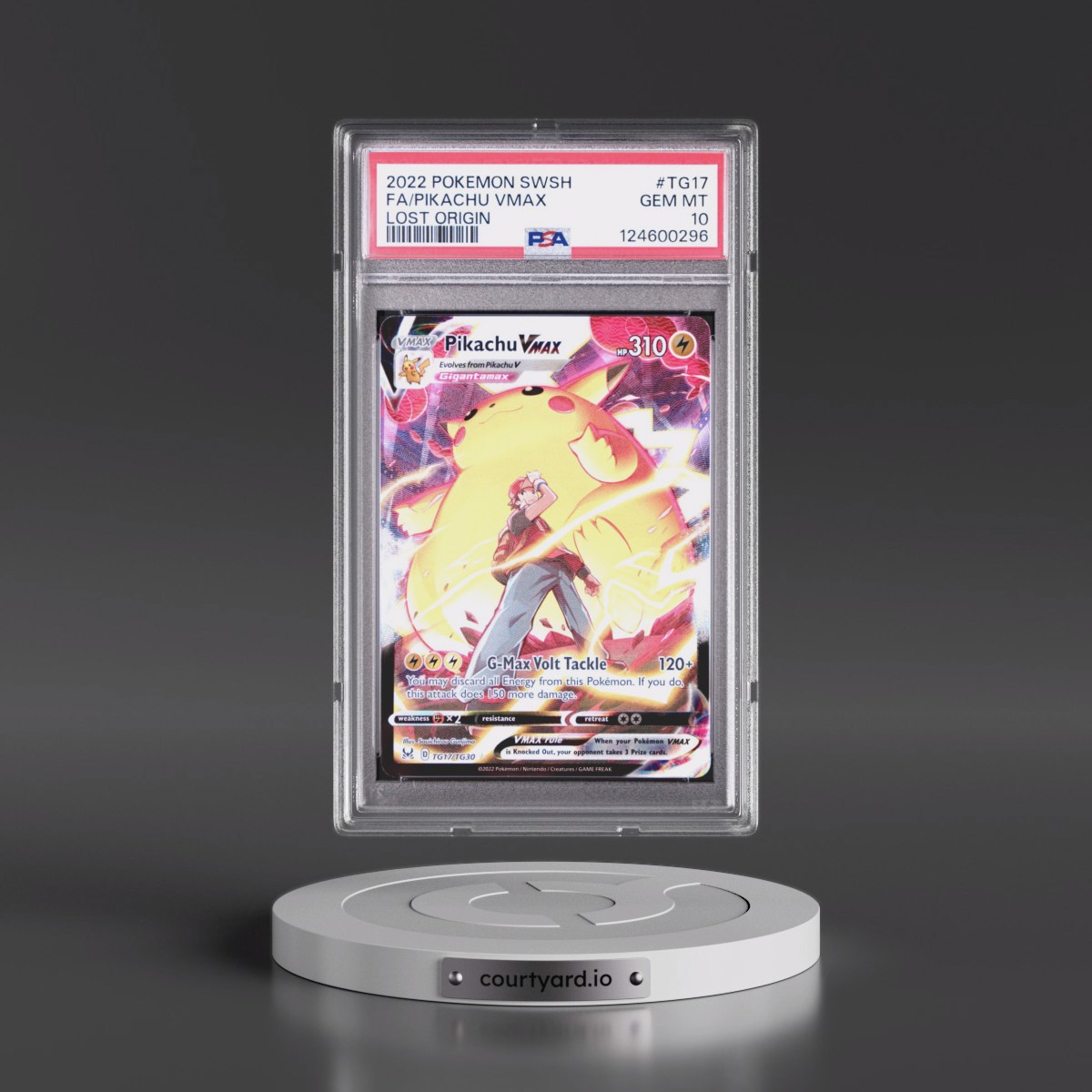 2022 Pokémon Sword & Shield Lost Origin Pikachu Vmax - Full Art #TG17 PSA 10