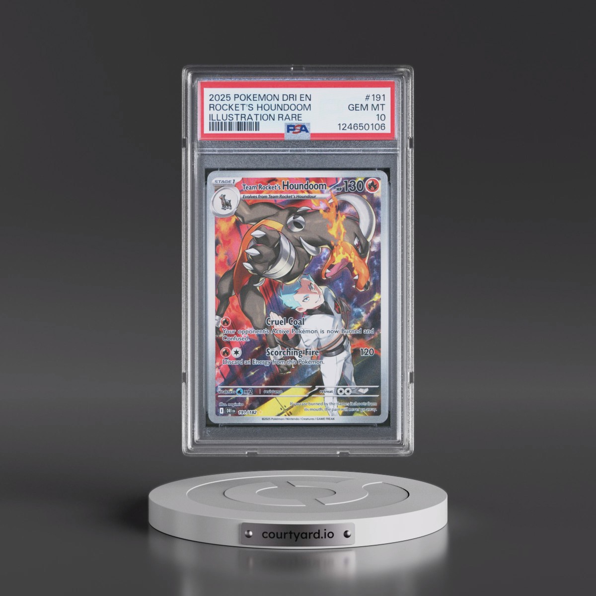 2025 Pokémon Dri EN-Destined Rivals #191 Team Rocket's Houndoom - Illustration Rare (PSA 10 GEM MINT)