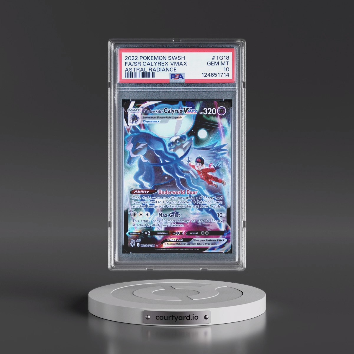 2022 Pokémon Sword & Shield Astral Radiance #TG18 Shadow Rider Calyrex Vmax - Full Art (PSA 10 GEM MINT)