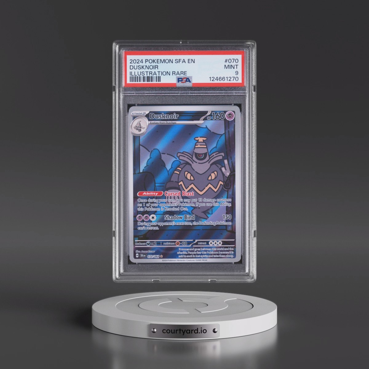 2024 Pokémon Sfa EN-Shrouded Fable #070 Dusknoir - Illustration Rare (PSA 9 MINT)