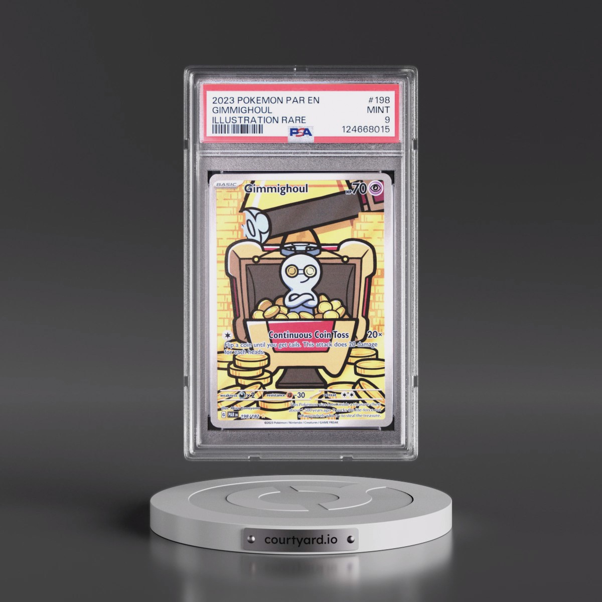 2023 Pokémon Par EN-Paradox Rift #198 Gimmighoul - Illustration Rare (PSA 9 MINT)