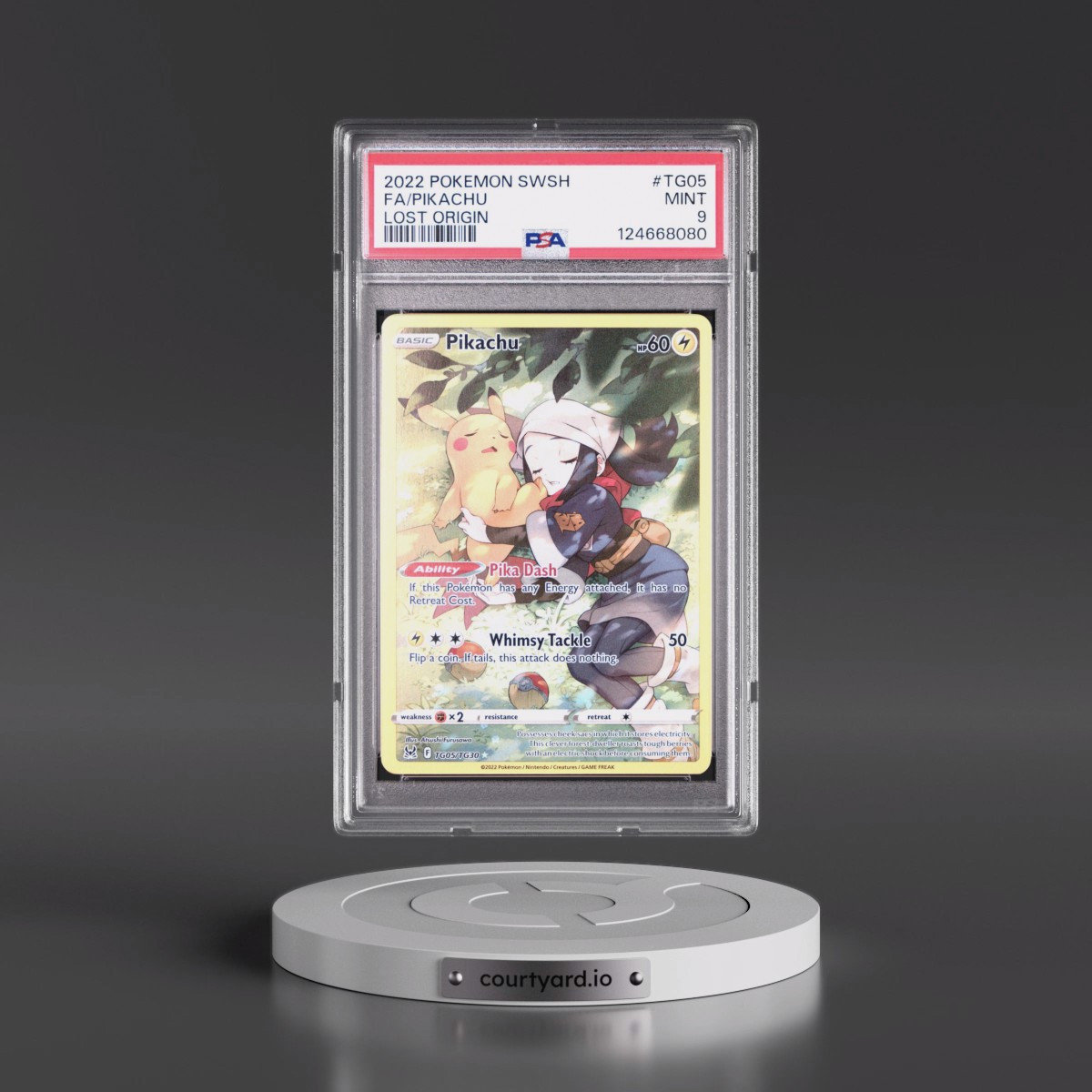2022 Pokémon Sword & Shield Lost Origin #TG05 Pikachu - Full Art (PSA 9 MINT)