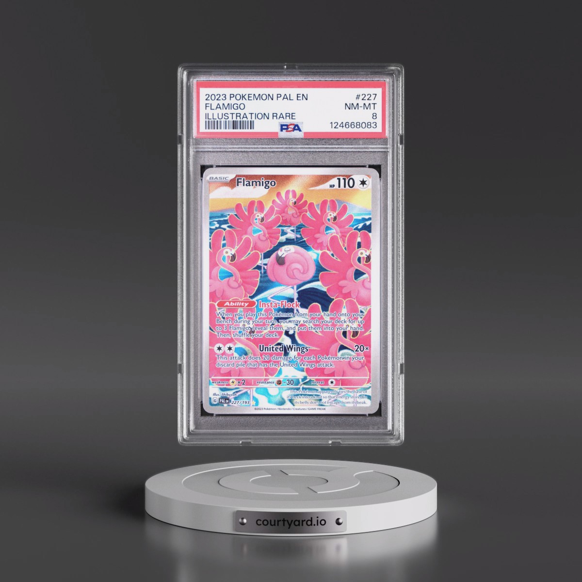 2023 Pokémon Pal EN-Paldea Evolved #227 Flamigo - Illustration Rare (PSA 8 NM-MT)