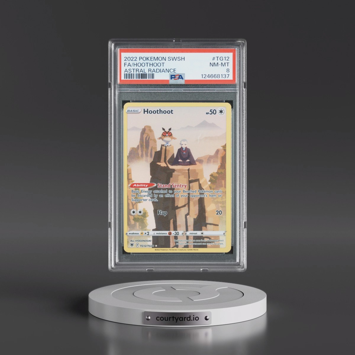 2022 Pokémon Sword & Shield Astral Radiance #TG12 Hoothoot - Full Art (PSA 8 NM-MT)