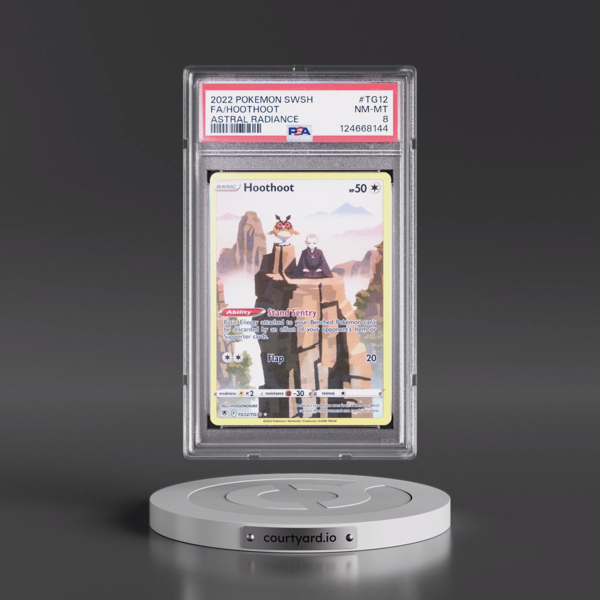 2022 Pokémon Sword & Shield Astral Radiance #TG12 Hoothoot - Full Art (PSA 8 NM-MT)