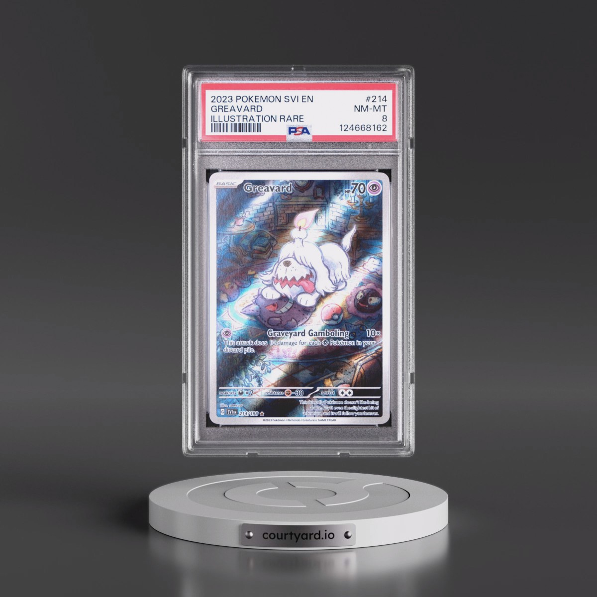 2023 Pokémon Svi EN-Scarlet & Violet #214 Greavard - Illustration Rare (PSA 8 NM-MT)