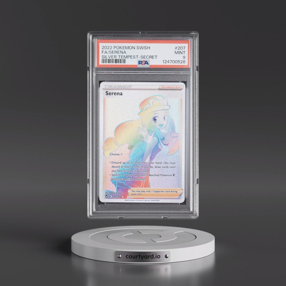 2022 Pokémon Sword & Shield Silver Tempest #207 Serena - Full Art Secret (PSA 9 MINT)