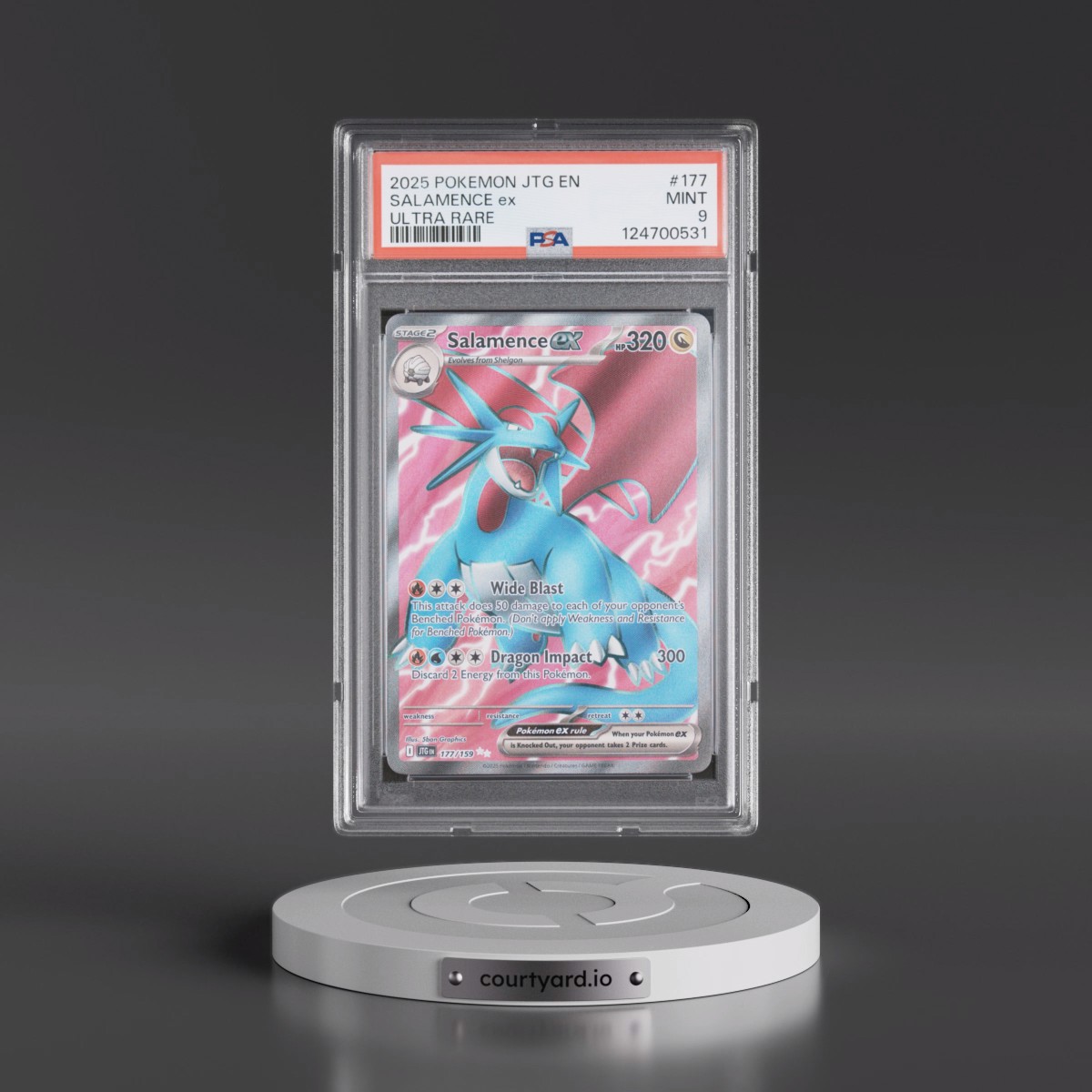 2025 Pokémon Jtg EN-Journey Together #177 Salamence EX - Holo Ultra Rare (PSA 9 MINT)