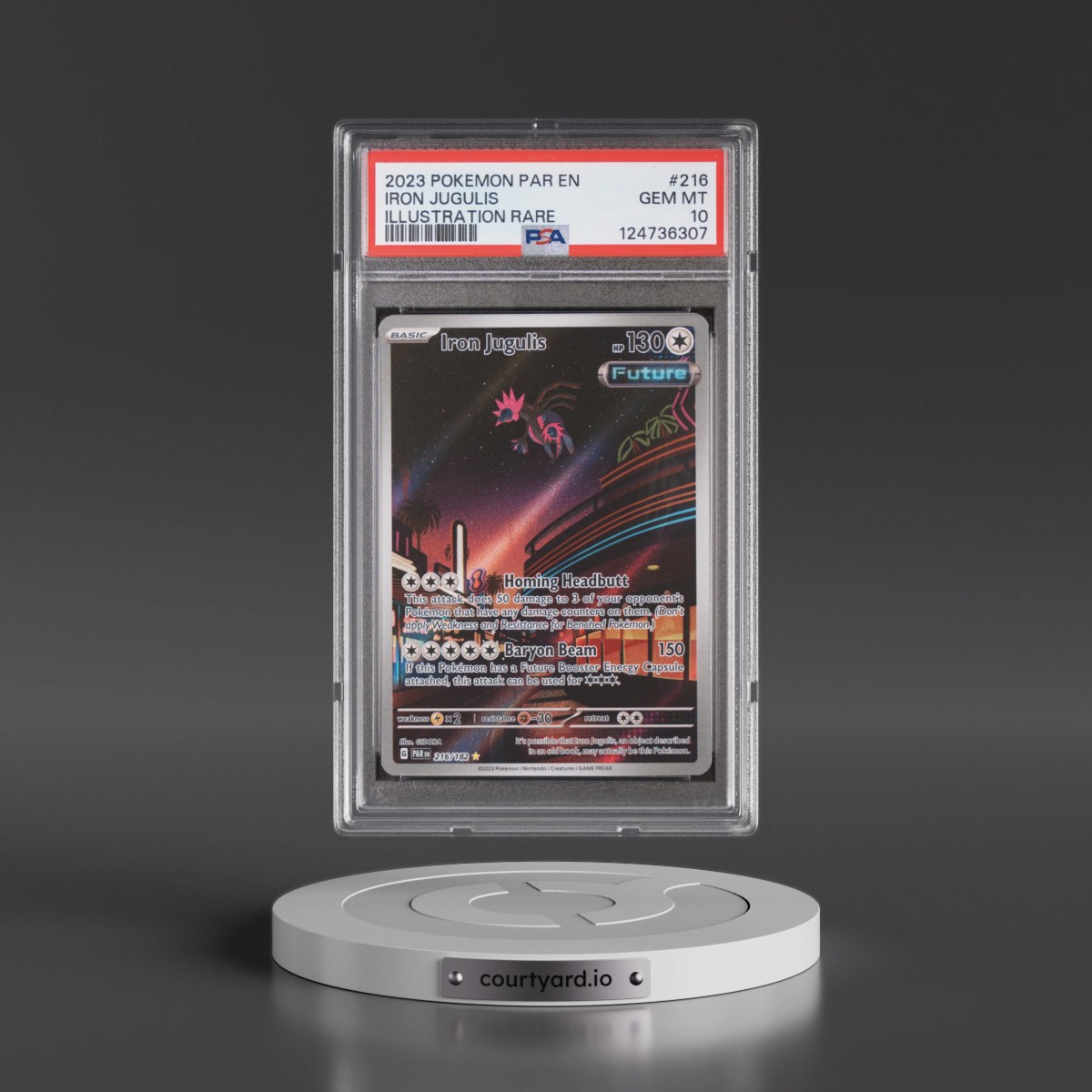 2023 Pokémon Par EN-Paradox Rift Iron Jugulis - Illustration Rare #216 PSA 10
