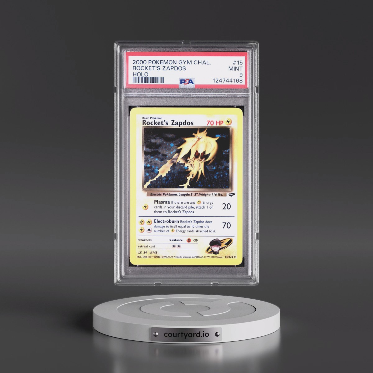 2000 Pokémon Gym Challenge #15 Rocket's Zapdos - Holo (PSA 9 MINT)