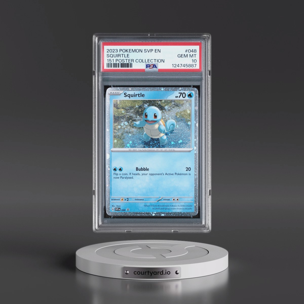 2023 Pokémon Svp EN-SV Black Star Promo #048 Squirtle - 151 Poster Collection (PSA 10 GEM MINT)