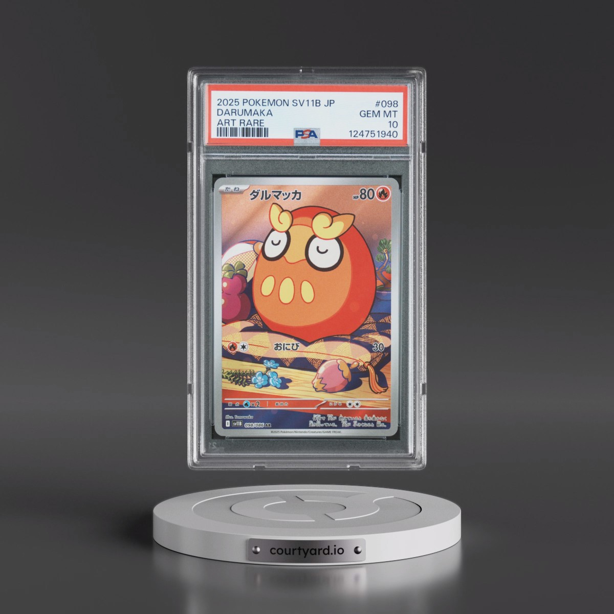 2025 Pokémon Sv11b-Black Bolt #098 Darumaka - Art Rare (PSA 10 GEM MINT)