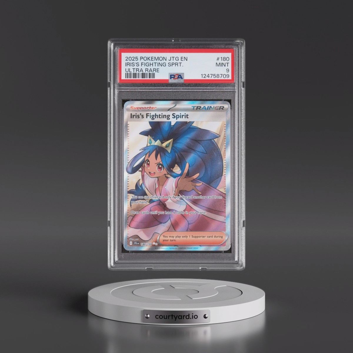 2025 Pokémon Jtg EN-Journey Together #180 Iris's Fighting Spirit - Ultra Rare (PSA 9 MINT)