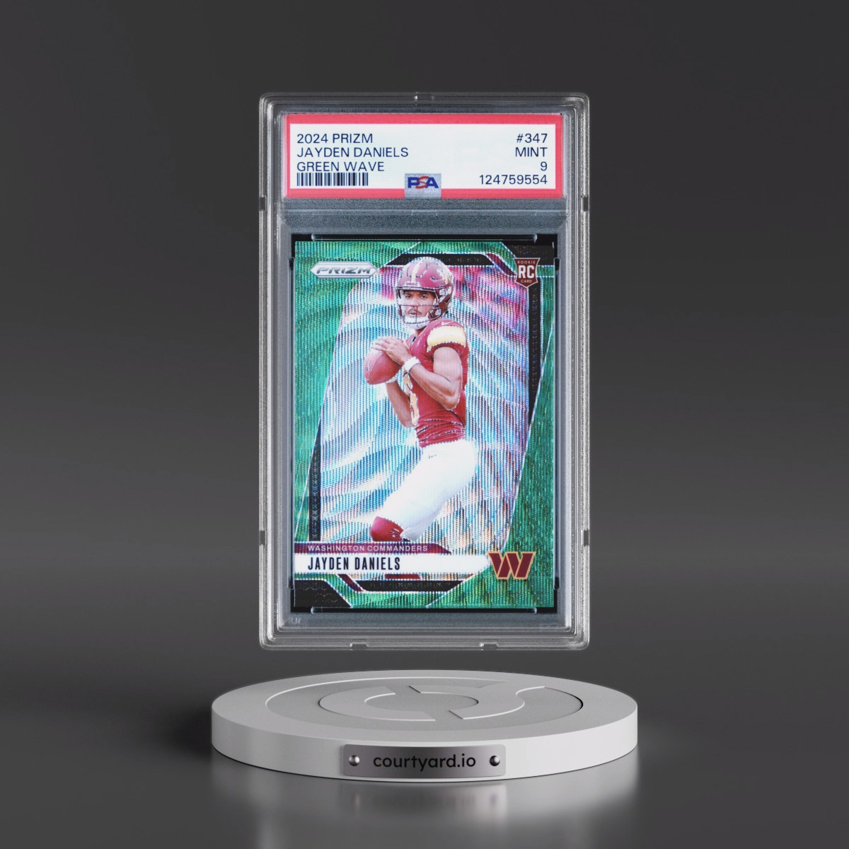 2024 Panini Prizm #347 Jayden Daniels - Green Wave (PSA 9 MINT)