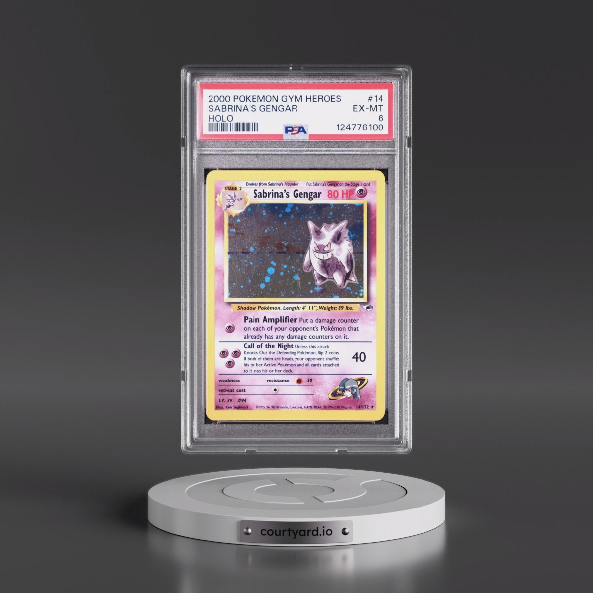 2000 Pokémon Gym Heroes #14 Sabrina's Gengar - Holo (PSA 6 EX-MT)