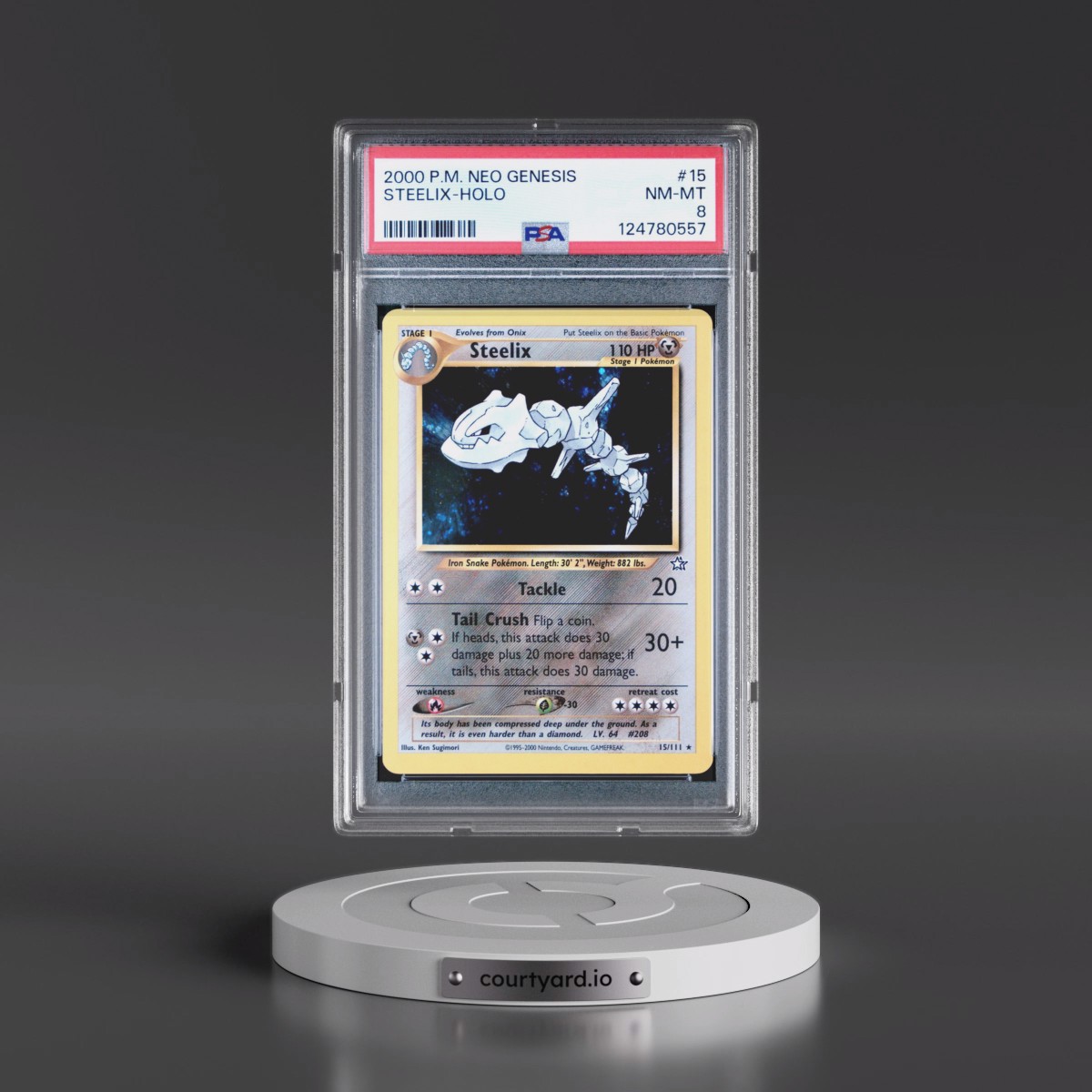 2000 Pokémon Neo Genesis #15 Steelix - Holo (PSA 8 NM-MT)