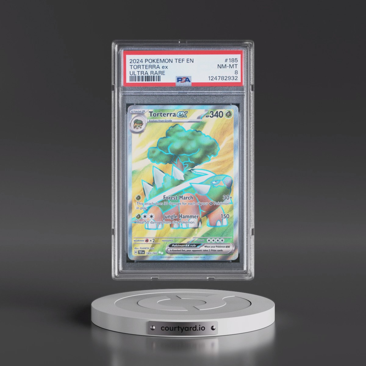 2024 Pokémon Tef EN-Temporal Forces #185 Torterra EX - Holo Ultra Rare (PSA 8 NM-MT)