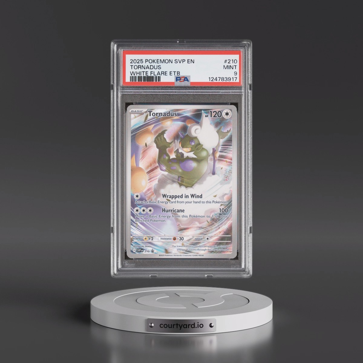 2025 Pokémon Svp EN-SV Black Star Promo #210 Tornadus - White Flare Elite Trainer Box (PSA 9 MINT)