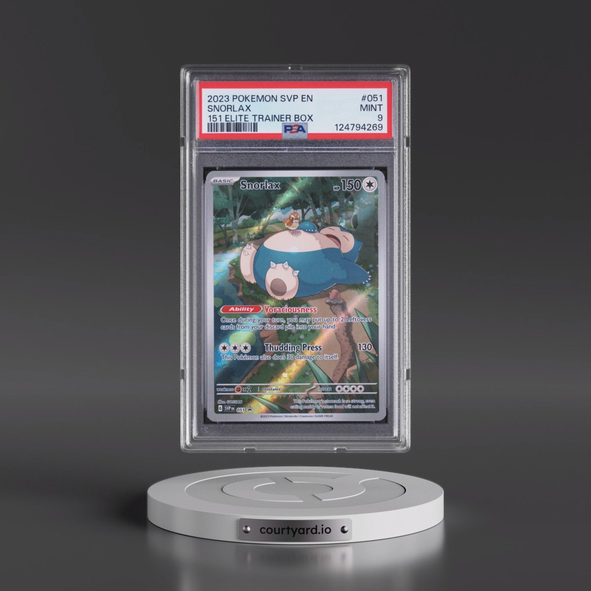 2023 Pokémon Svp EN-SV Black Star Promo #051 Snorlax - 151 Elite Trainer Box (PSA 9 MINT)