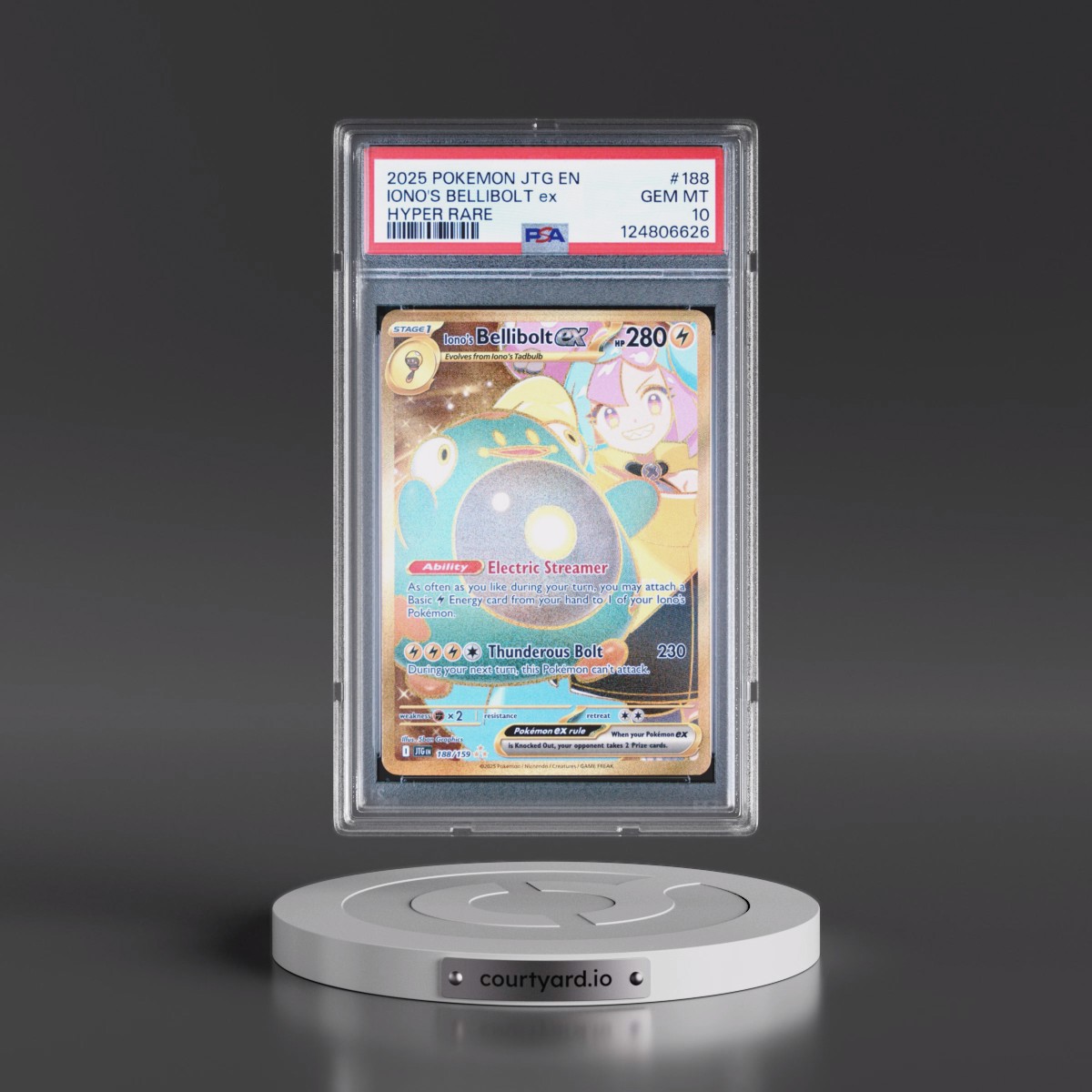 2025 Pokémon Jtg EN-Journey Together #188 Iono's Bellibolt EX - Holo Hyper Rare (PSA 10 GEM MINT)