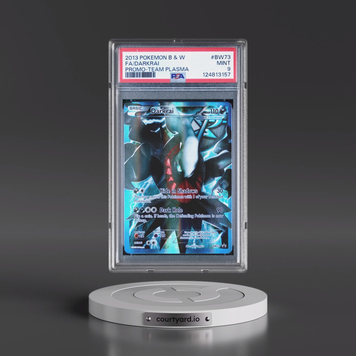 2013 Pokémon Black & White Promo #BW73 Darkrai - Full Art Team Plasma (PSA 9 MINT)