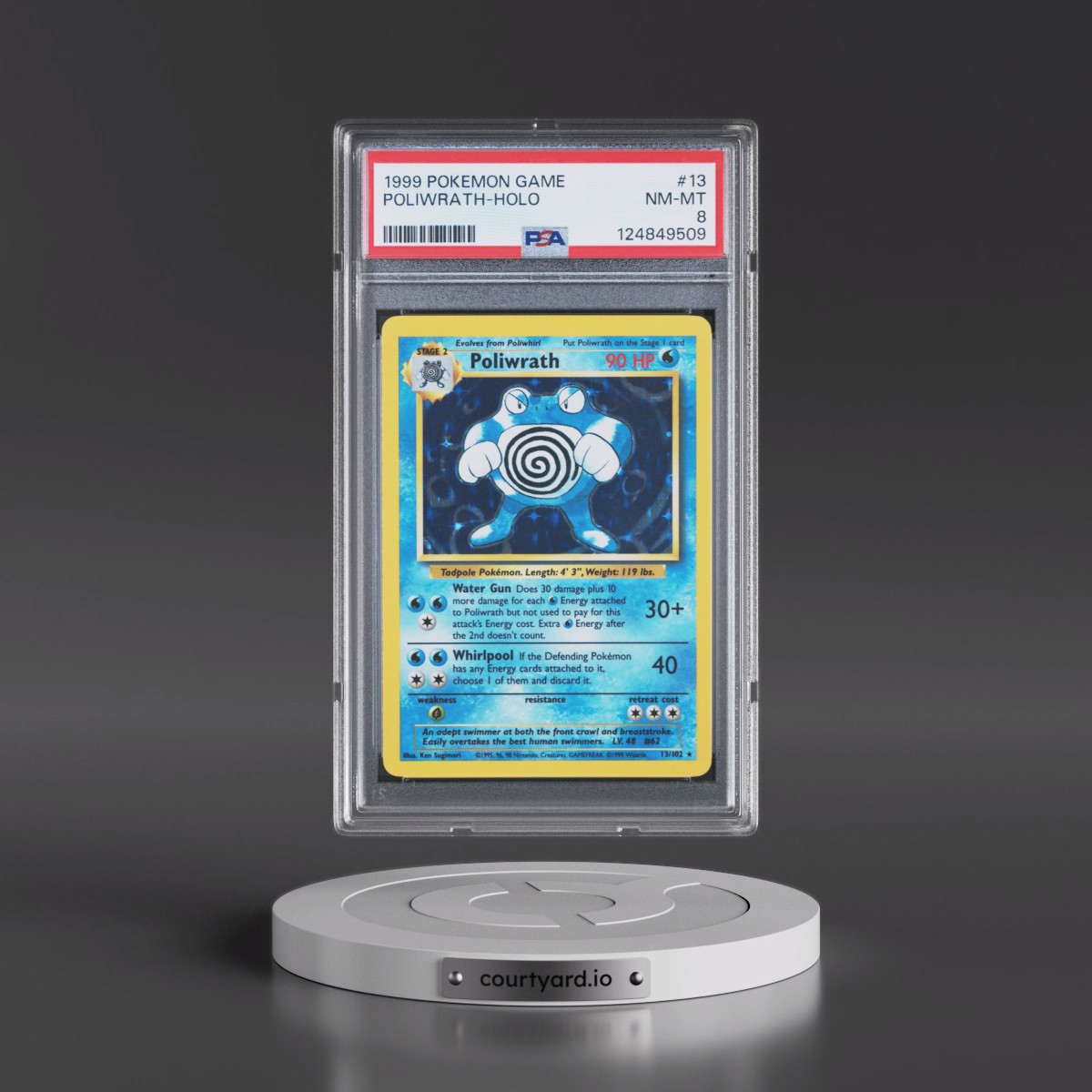 1999 Pokémon Game #13 Poliwrath - Holo (PSA 8 NM-MT)