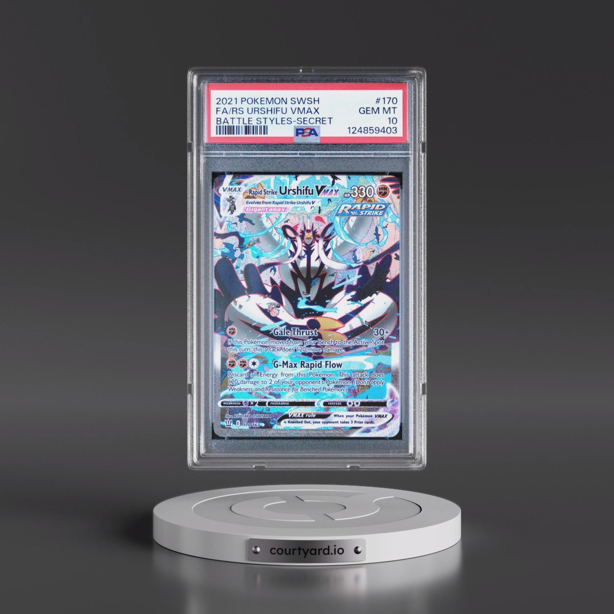 2021 Pokémon Sword & Shield Battle Styles #170 Rapid Strike Urshifu Vmax - Full Art Secret (PSA 10 GEM MINT)